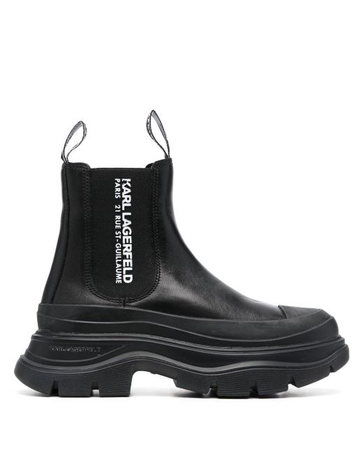 Karl Lagerfeld logo-print chelsea boots
