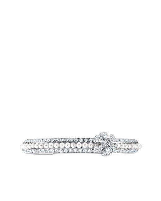 David Morris 18kt white gold diamond Pearl Rose bangle