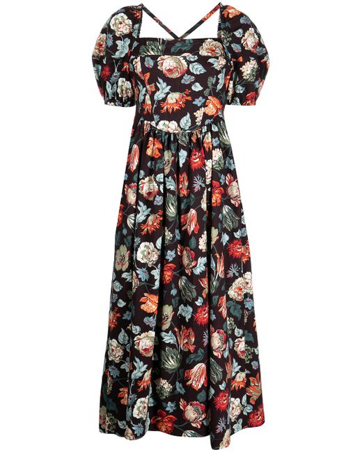 Rosetta Getty baroque floral-print midi dress