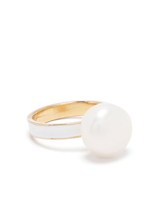 Beatriz Palacios White Moon pearl ring