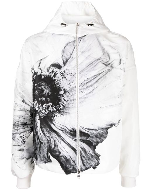Alexander McQueen floral-print hooded jacket