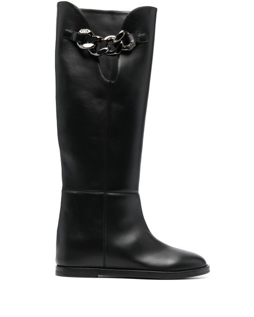 Casadei chain-detail leather boots