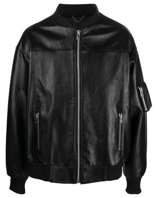 Misbhv x Ufo361 leather bomber jacket