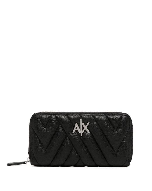 Armani Exchange logo-plaque quilted wallet