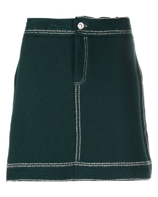 Barrie contrasting-stitch detail skirt
