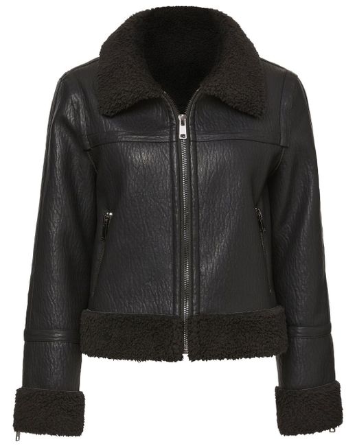 Unreal Fur Berlin faux-shearling trim jacket