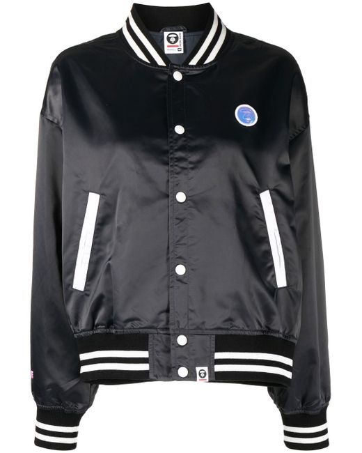 Aape By *A Bathing Ape® logo-patch bomber jacket