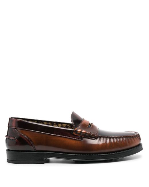 Tod's logo-plaque polished leather loafers