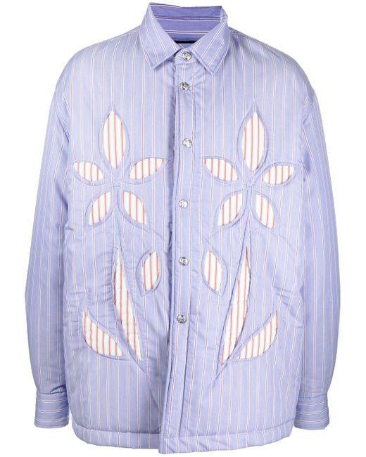 Bluemarble striped padded shirt jacket