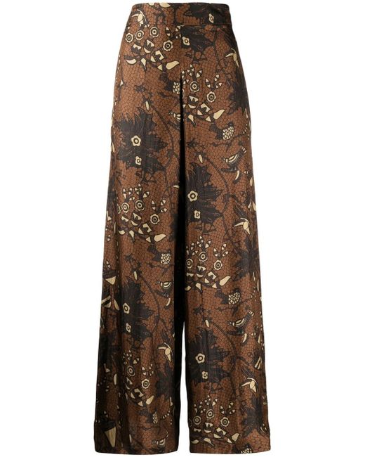 Biyan floral-print silk palazzo pants