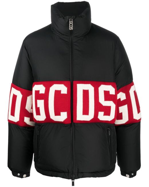 Gcds logo-knit padded jacket