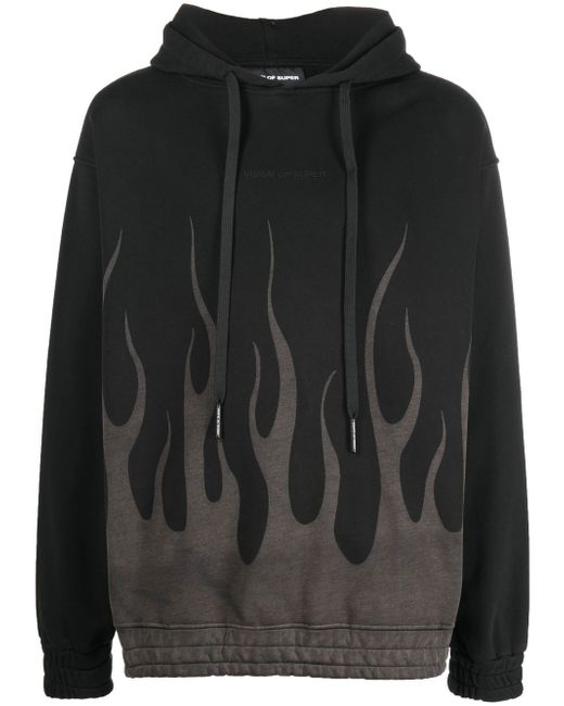 Vision Of Super flame-print cotton hoodie