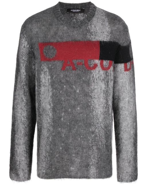 A-Cold-Wall sprayed-effect logo-jacquard jumper