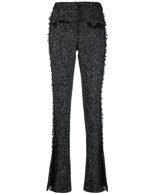 Genny frayed high-waisted trousers