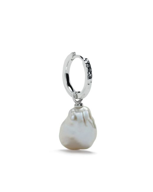 Dower And Hall pear-pendant hoop earring
