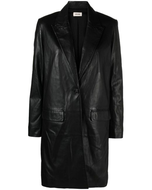Zadig & Voltaire polished-finish single-breasted coat