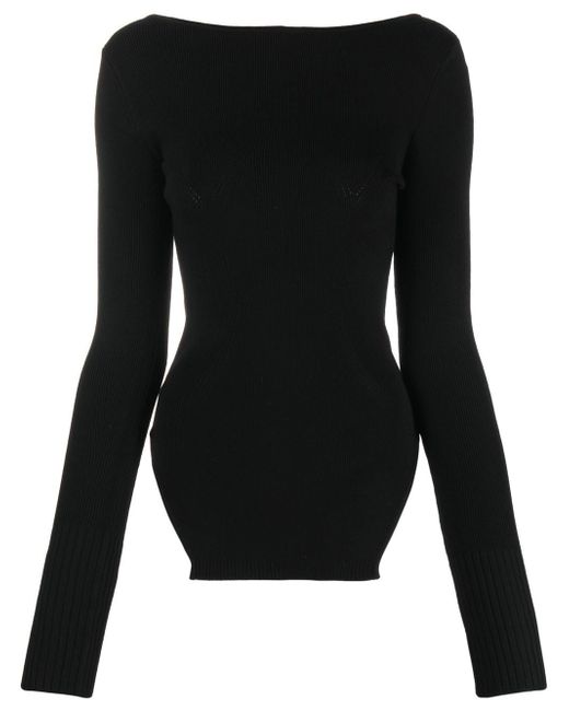 Patrizia Pepe fitted open-back knitted top