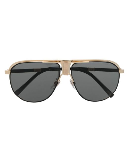Chopard logo-engraved pilot-frame sunglasses
