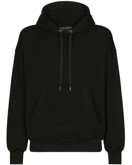 Dolce & Gabbana embossed-logo cotton-blend hoodie