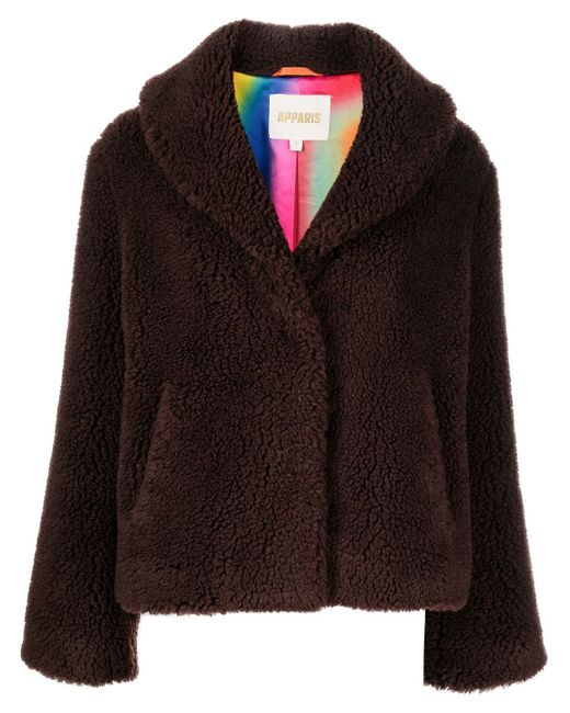 Apparis shawl-lapel faux-fur coat
