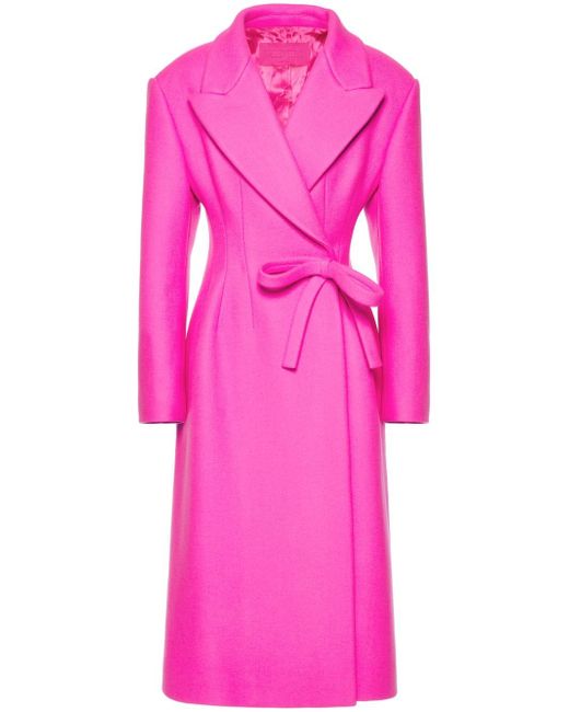 Valentino bow-embellished mid-length coat