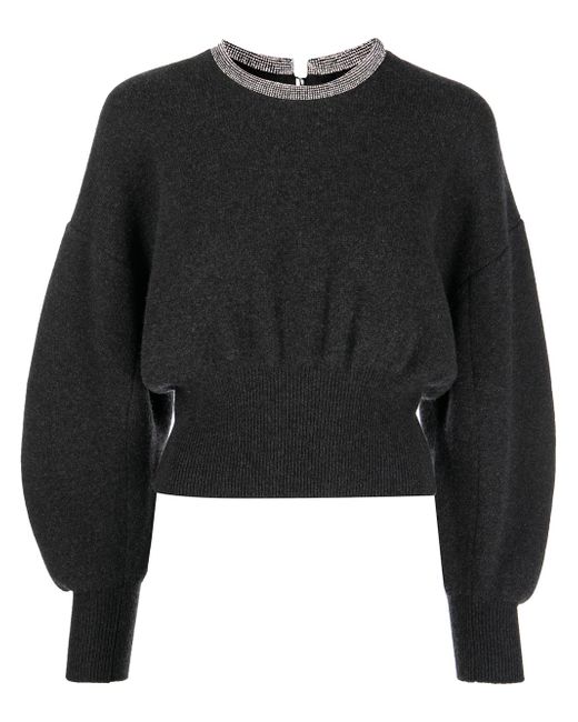 Alexander Wang PULLOVER WITH CRYSTAL TUBULAR NECKLACE