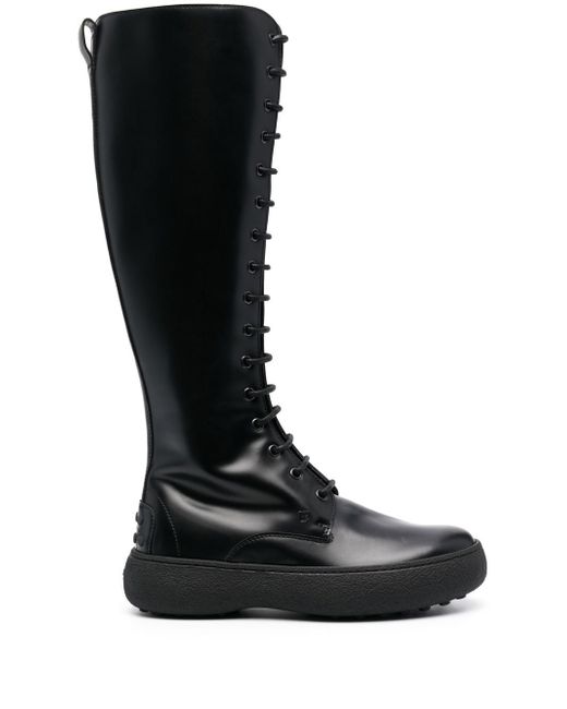 Tod's lace-up knee-length boots