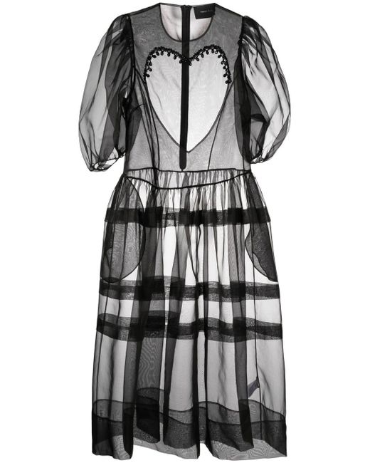 Simone Rocha heart cut-out sheer dress