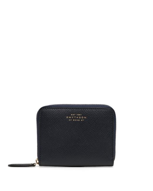 Smythson grained-leather zipped purse