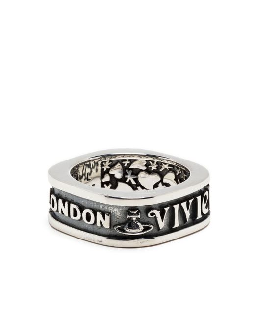 Vivienne Westwood orb logo-engraved ring