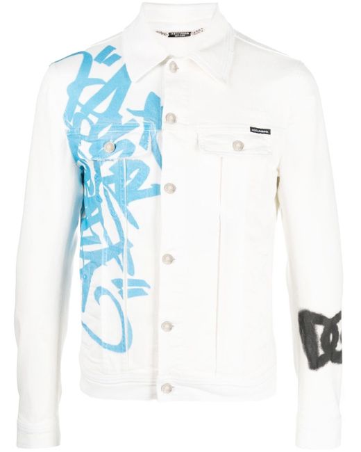 Dolce & Gabbana graffiti-print denim jacket