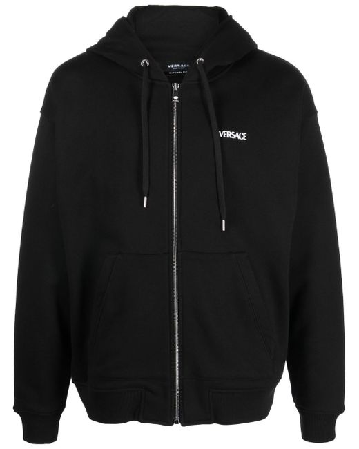 Versace logo-print zip-fastening hoodie