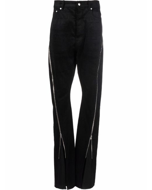 Rick Owens Bolan zip-detail flared corduroy trousers