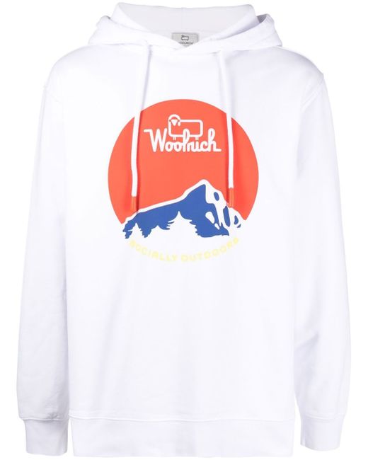 Woolrich logo print hoodie
