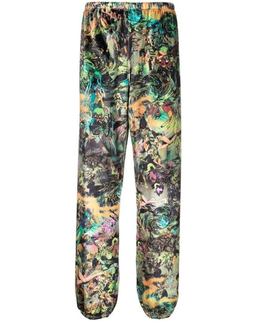 Liberal Youth Ministry graphic-print velvet trousers