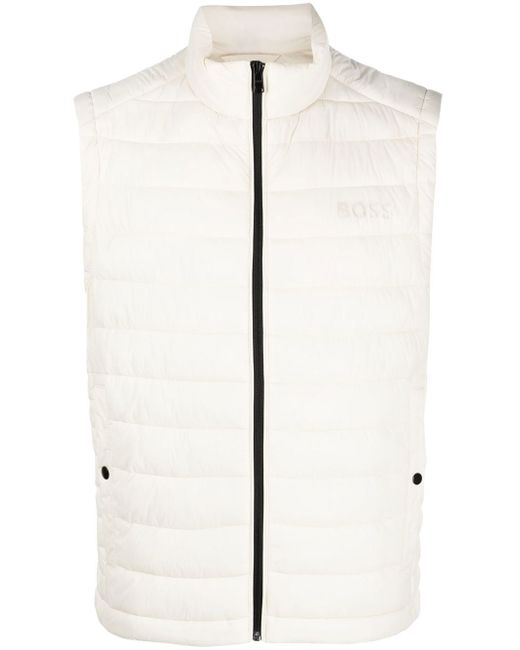 Boss logo-print quilted gilet