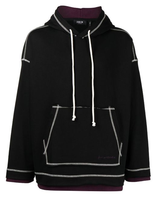 Five Cm contrast-stitch hoodie