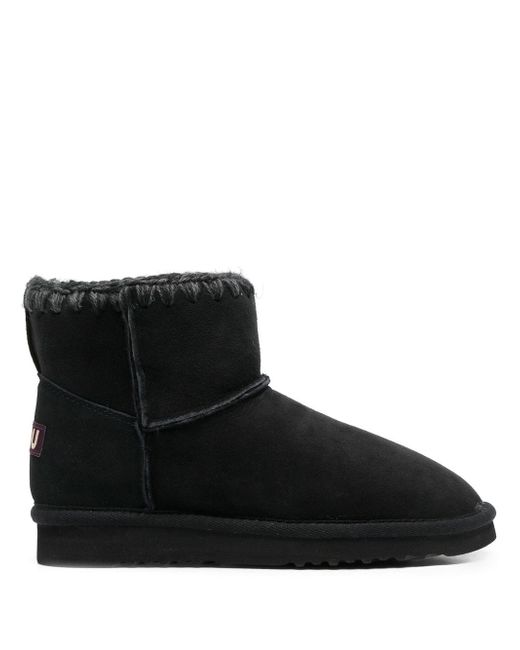 Mou logo-patch suede boots