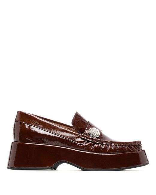 Ganni platform leather loafers