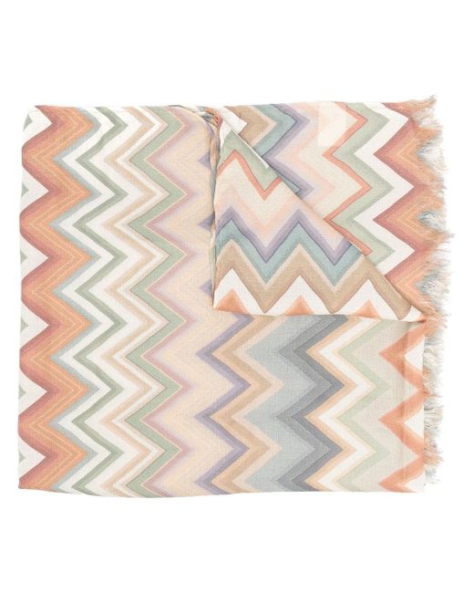 Missoni Home frayed zigzag-woven scarf