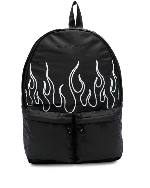 Vision Of Super flame-print backpack