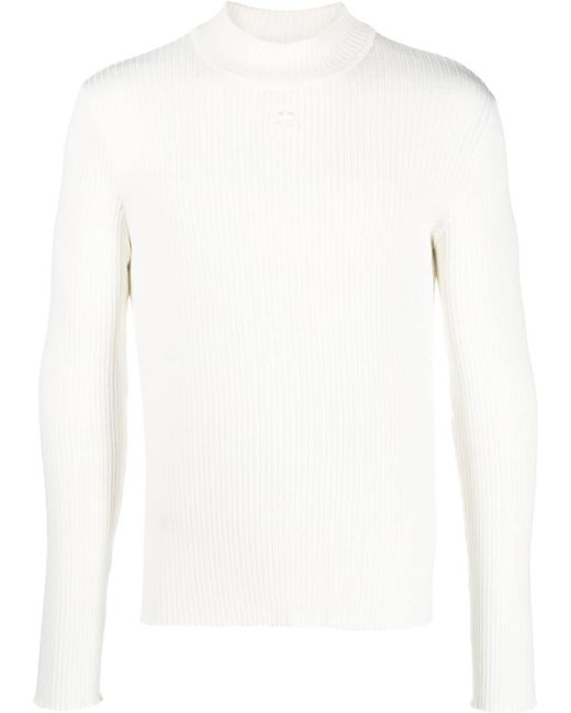 Courrèges ribbed-knit logo-patch jumper