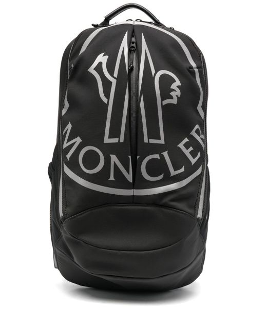 Moncler logo-print leather backpack