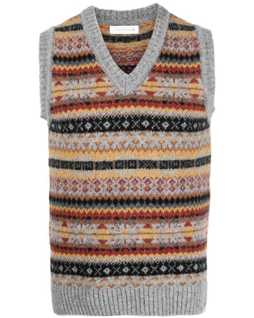 Mackintosh BURN TANK Fair Isle wool knitted vest