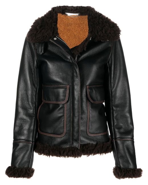 Stella McCartney trimmed faux leather jacket