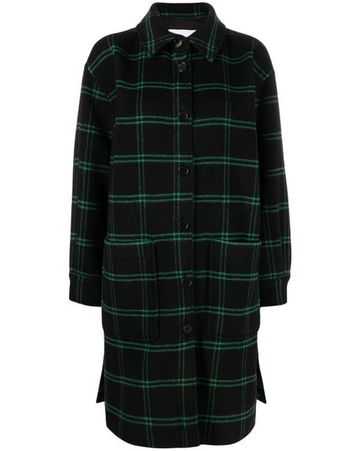 Msgm check-pattern button-front coat