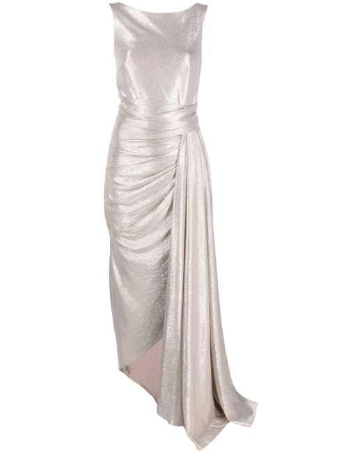 Talbot Runhof metallic-finish ruched maxi dress