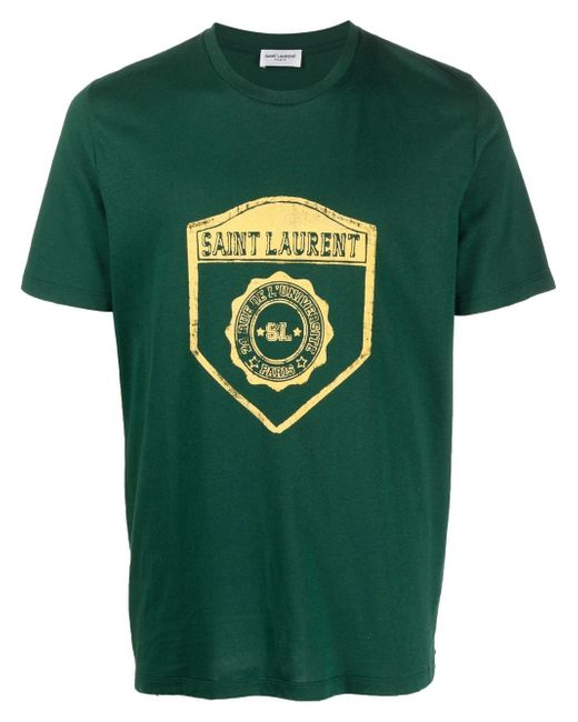 Saint Laurent crest-print short-sleeve T-shirt