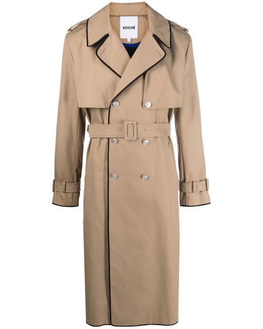 Koché contrast bordered trench coat