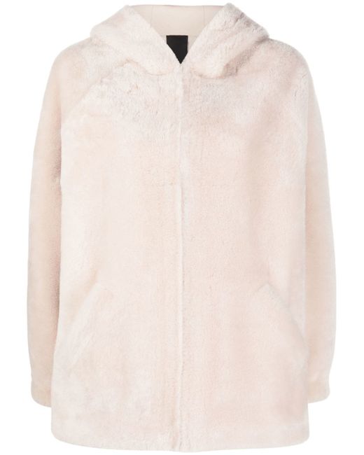 Blancha zip-up shearling hooded jacket